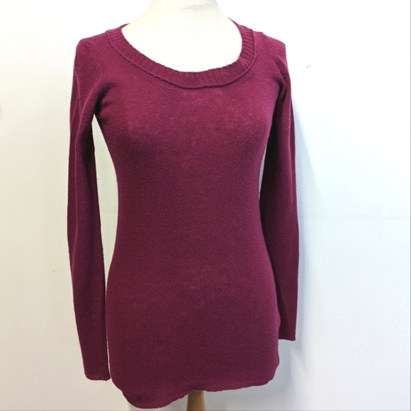 Free People Magenta Wool Blend Sweater Scoop Neck S - Picture 1 of 13